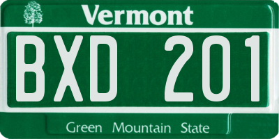 VT license plate BXD201