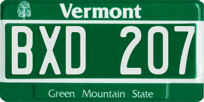 VT license plate BXD207