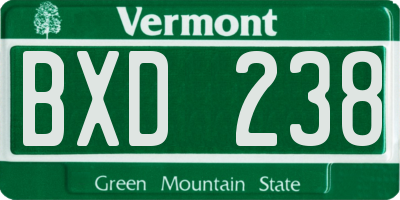 VT license plate BXD238
