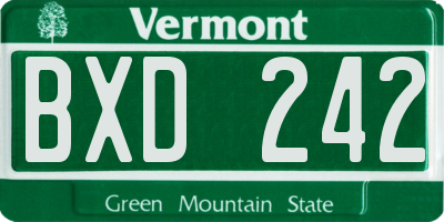 VT license plate BXD242