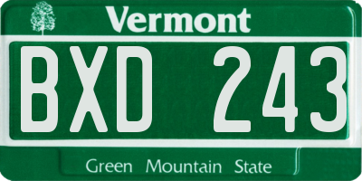 VT license plate BXD243
