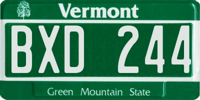 VT license plate BXD244