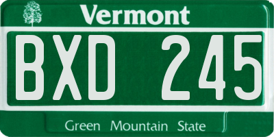 VT license plate BXD245