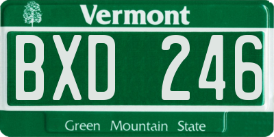 VT license plate BXD246