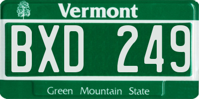 VT license plate BXD249