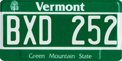 VT license plate BXD252