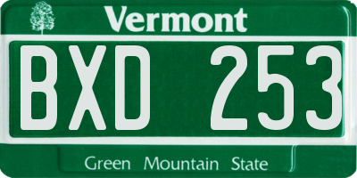 VT license plate BXD253