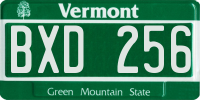 VT license plate BXD256