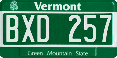 VT license plate BXD257