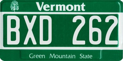 VT license plate BXD262