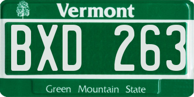 VT license plate BXD263