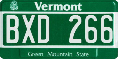 VT license plate BXD266