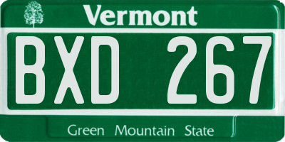 VT license plate BXD267