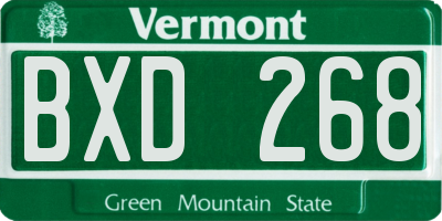 VT license plate BXD268