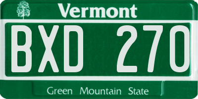 VT license plate BXD270