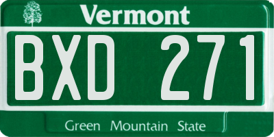 VT license plate BXD271