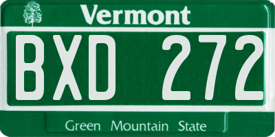 VT license plate BXD272