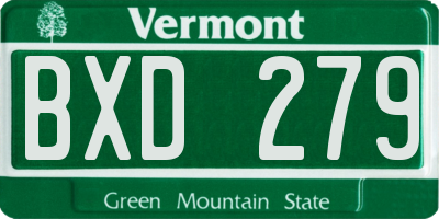 VT license plate BXD279