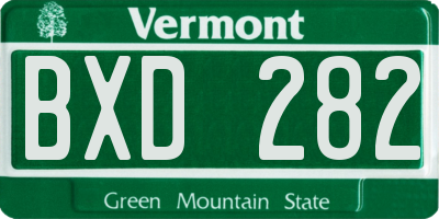 VT license plate BXD282