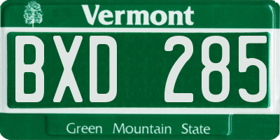 VT license plate BXD285