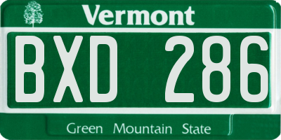 VT license plate BXD286