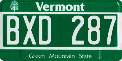 VT license plate BXD287
