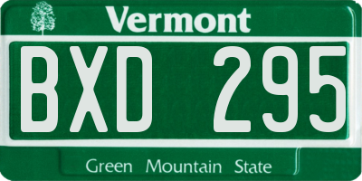 VT license plate BXD295