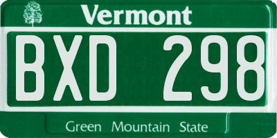 VT license plate BXD298