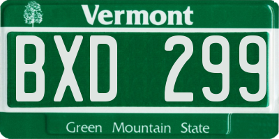 VT license plate BXD299