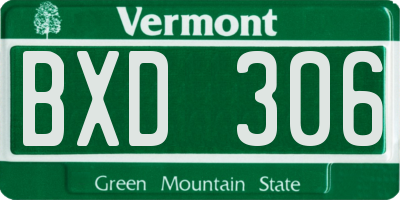 VT license plate BXD306