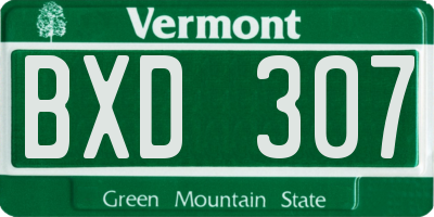 VT license plate BXD307