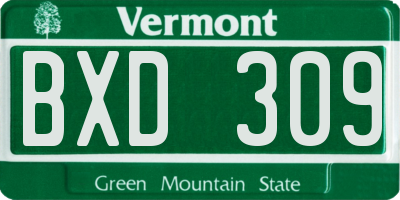 VT license plate BXD309