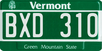 VT license plate BXD310