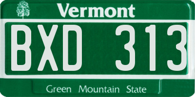 VT license plate BXD313