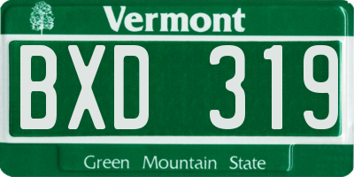 VT license plate BXD319
