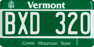 VT license plate BXD320