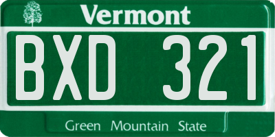 VT license plate BXD321