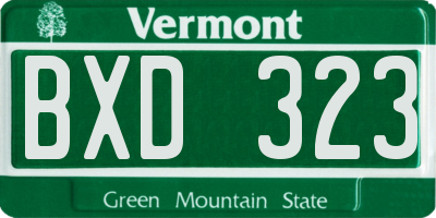 VT license plate BXD323