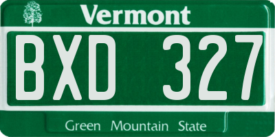 VT license plate BXD327