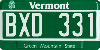 VT license plate BXD331