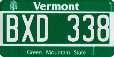 VT license plate BXD338