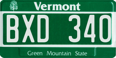VT license plate BXD340