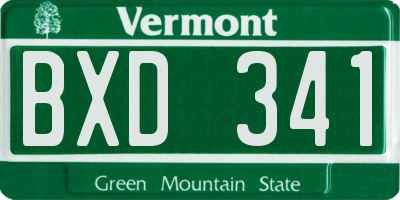 VT license plate BXD341