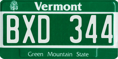 VT license plate BXD344