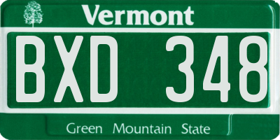VT license plate BXD348