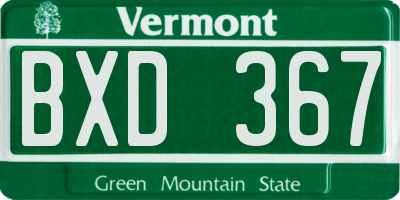 VT license plate BXD367