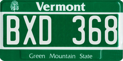 VT license plate BXD368