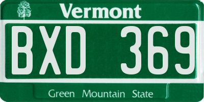 VT license plate BXD369