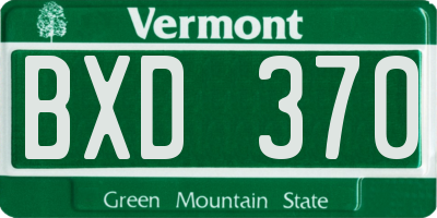 VT license plate BXD370
