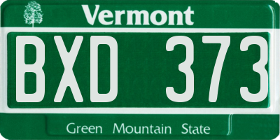 VT license plate BXD373